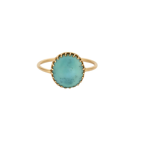 Bague 54 Bague en Or jaune et turquoise 58 Facettes NAR0624