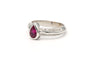Bague 56 Bague en or blanc sertie d'un rubis et de diamants 58 Facettes 22260