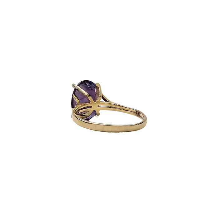 Bague 61 Bague en or jaune et amethyste 58 Facettes CAE-RI-OV-YGAM