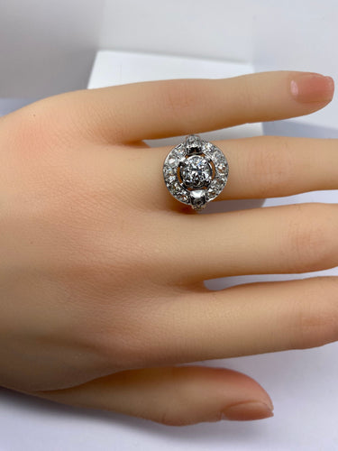 Bague Bague or blanc sertie de diamants, époque 1900/1930 58 Facettes AB475