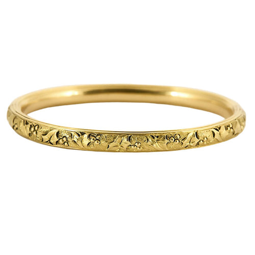 Bracelet Bracelet jonc en or jaune à motif végétal 58 Facettes SOR1095