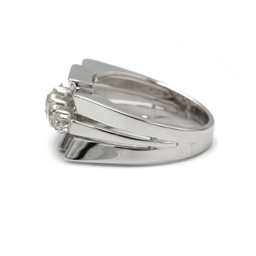 Bague 53 Bague TANK - Or blanc & Diamants 58 Facettes 250223R