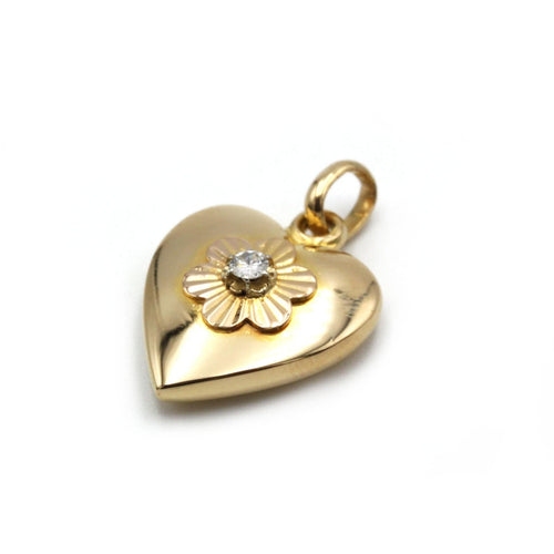 Pendentif Pendentif coeur - Or jaune et diamant 58 Facettes 1113