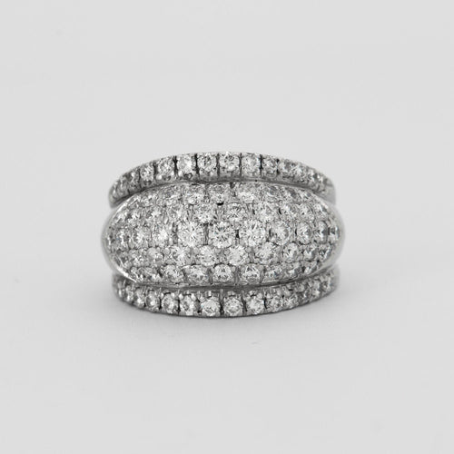 Bague 54 Bague pavage diamant or gris 58 Facettes 1