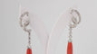 Boucles d'oreilles Pendants d'oreilles en or blanc, diamants et corail 58 Facettes 31306