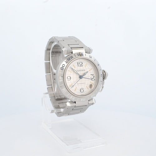 Bracelet Cartier Pasha GMT - Ivory arab dial 58 Facettes