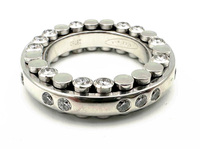Bague 55 BUCHERER. Bague "Dizzler" or blanc 18K et diamants 58 Facettes