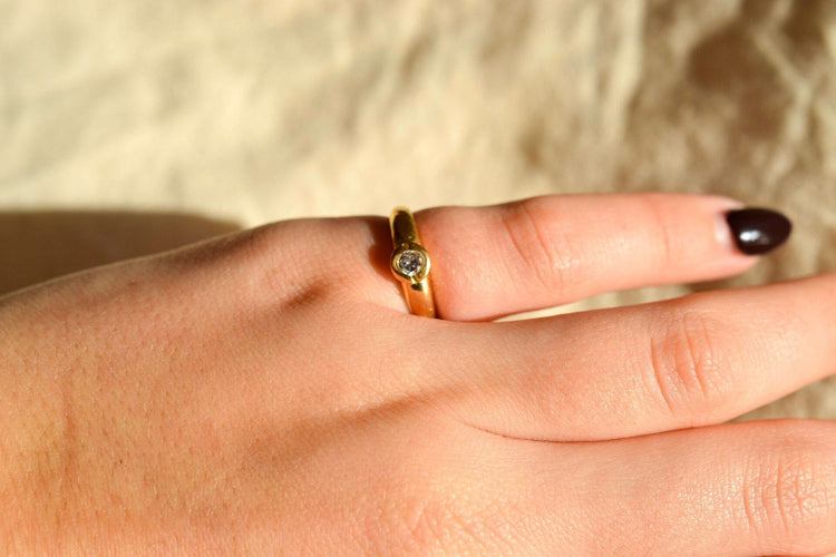 Bague 47.5 Bague Jonc Diamant Or jaune 58 Facettes 3727