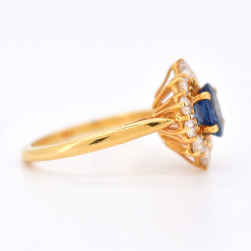 Bague 50 Bague Vintage Or 18 Carats, Saphir Naturel et Diamants - Circa 1980 58 Facettes 321
