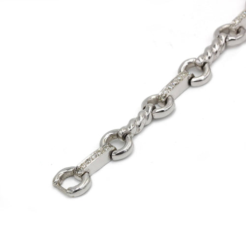 Bracelet Bracelet Torsadé - Or blanc & Diamants 58 Facettes 250473R