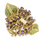 Pendentif Clip René Boivin, "Bouquet de Violettes", or jaune, gemmes de couleur. 58 Facettes 30363