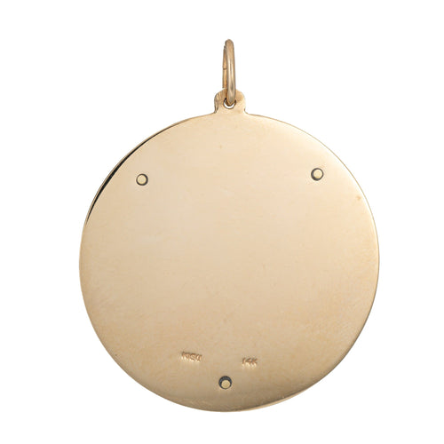 Pendentif Pendentif médaillon chat siamois vintage des années 60 en or jaune 14 carats 58 Facettes G13898