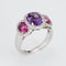 Bague 53 Bague Améthyste Tourmaline Rose Diamant Trilogy Estate 58 Facettes G12651
