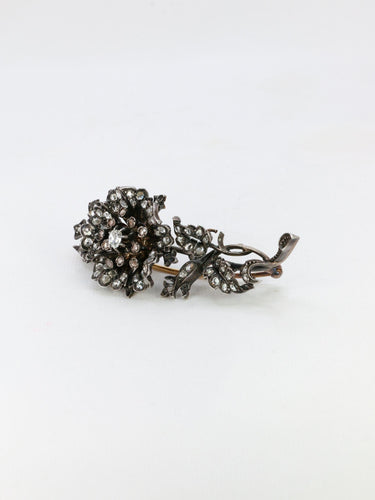 Broche Broche trembleuse or argent diamants taille ancienne 58 Facettes 1090.2