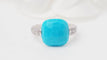 Bague 48 Bague Pomellato Capri en or blanc, Turquoise et diamants 58 Facettes 32770