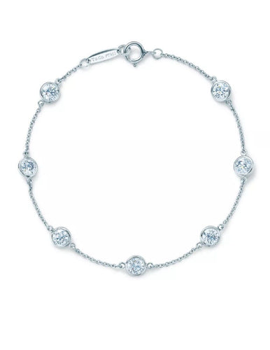 Bracelet TIFFANY & CO - Bracelet Diamonds by the Yard par Elsa Peretti en platine et diamants 58 Facettes