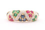 Bague 54 Bague en or jaune et blanc sertie de saphirs, rubis, émeraudes et diamants 58 Facettes B401