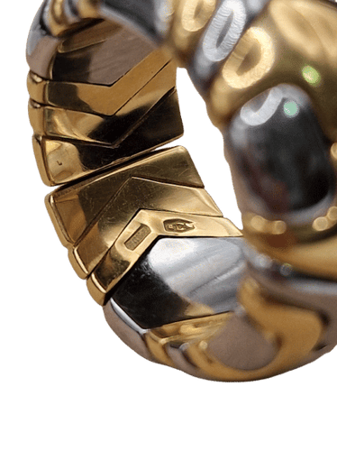 Bvlgari - Bague Alveare en or jaune 18kt et acier 58 Facettes