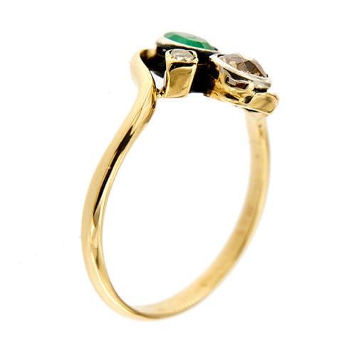 Bague 54 Bague Contrarié avec émeraude et diamants 58 Facettes 35532