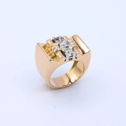 Bague Bague Tank Or Rose Diamants 58 Facettes A11038