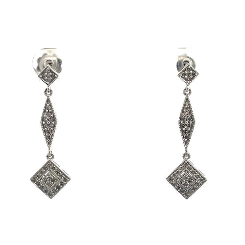 Boucles d'oreilles Geometric Diamond Drop Earrings 58 Facettes UN0151