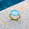 Bague 22K Gold Marie-Hélène de Taillac Milky Aquamarine Cabochon Ring 58 Facettes