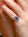 Bague Bague marguerite ancienne or rose saphir coussin diamants 58 Facettes 1040.9