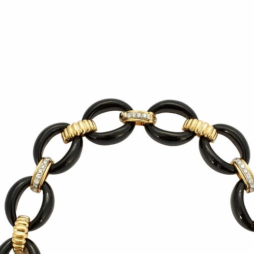 Collier COLLIER VINTAGE OR & ONYX 58 Facettes BO/230055