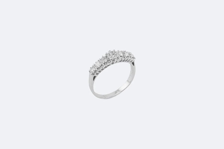 Bague Oro Bianco Riviere in oro bianco con diamanti 58 Facettes ANL619