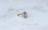 Bague 55 Bague Marguerite ancienne Saphir de Ceylan 1,50 Ct et Diamants 58 Facettes