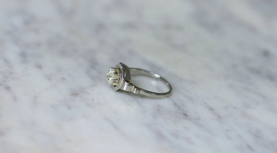 Bague 56 Bague Solitaire Diamant Art Deco 58 Facettes