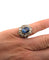 Bague Bague en or blanc avec saphir Celyon et diamants taille Ancienne Mine 58 Facettes