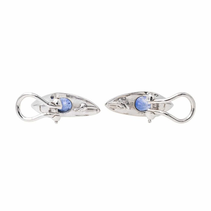 Boucles d'oreilles Boucles d'oreilles Or blanc Saphir 58 Facettes 3230379CN