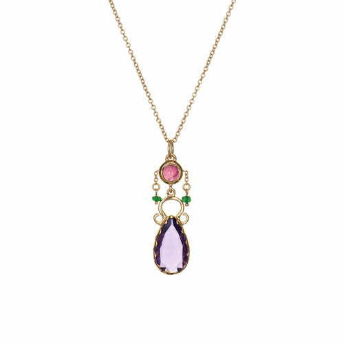 Collier Collier Tiffany & Co Améthyste Paloma Picasso Or jaune 18 carats Tourmaline Estate 58 Facettes G13856