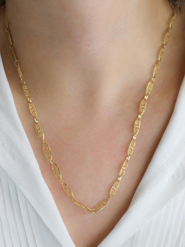 Collier Collier chaîne maille filigrane or jaune 58 Facettes 1162.2