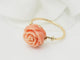 Bague 56 Bague Fleur en or jaune et corail 58 Facettes 33418
