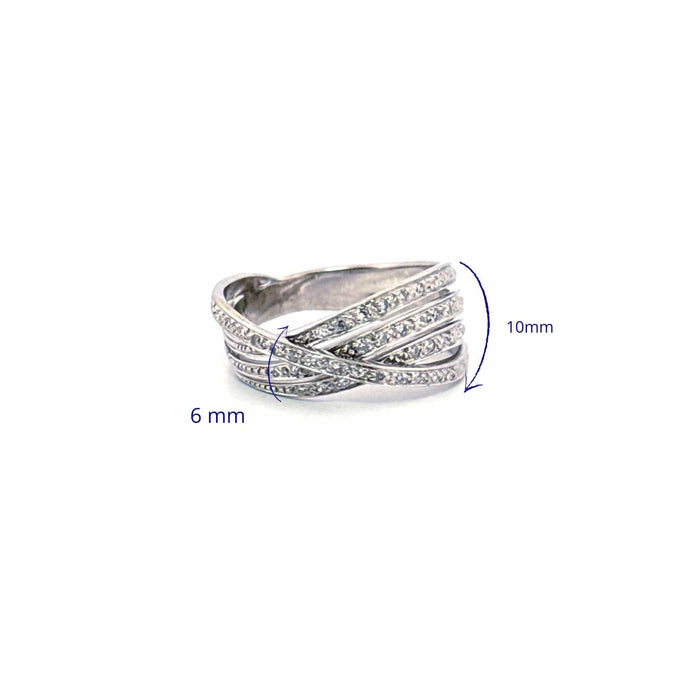 Bague 58 Alliance Croisée Or Blanc Diamants 58 Facettes 1-GSJE485-01