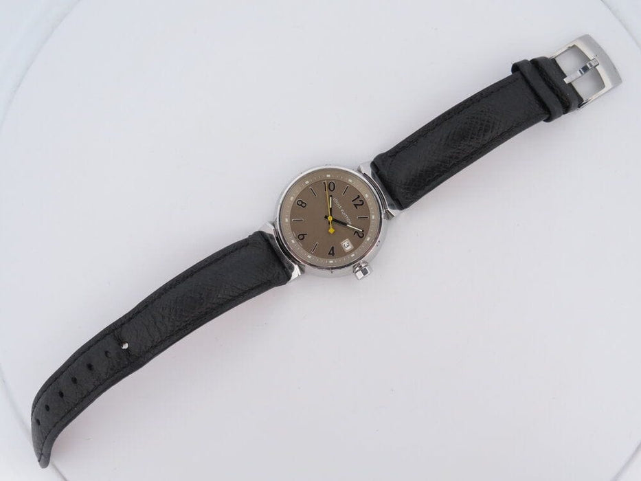 Montre montre LOUIS VUITTON tambour date 33 mm quartz acier 58 Facettes 262546