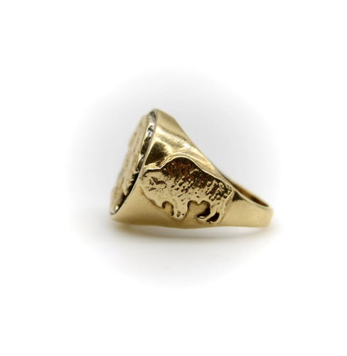 Zlatý americký indický portrét Buffalo Nickel Ring