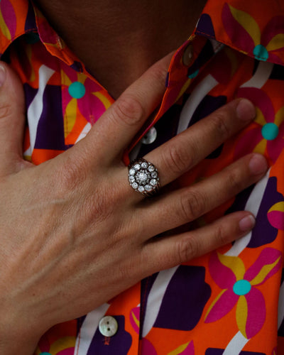 Bague cocktail Marguerite 1950 Or Diamants 58 Facettes C2091