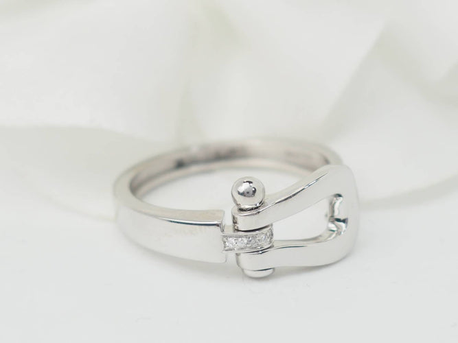 Bague 52 Bague Fred force 10 en or blanc et diamants 58 Facettes 33172