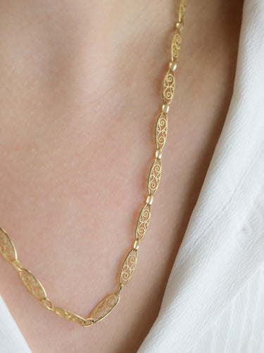 Collier Collier chaîne maille filigrane or jaune 58 Facettes 1162.2