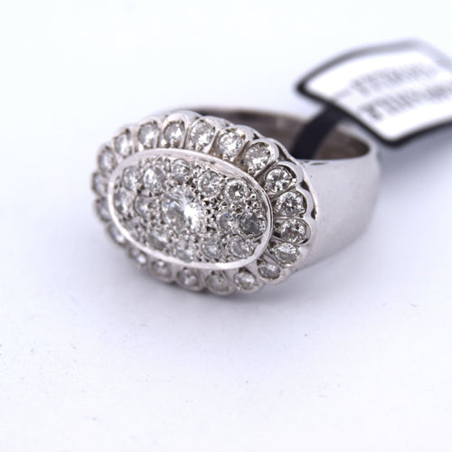 Bague 56 bague vintage en or blanc et diamants 58 Facettes
