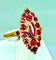 Bague 58 Bague or jaune pavée de rubis 58 Facettes AB395