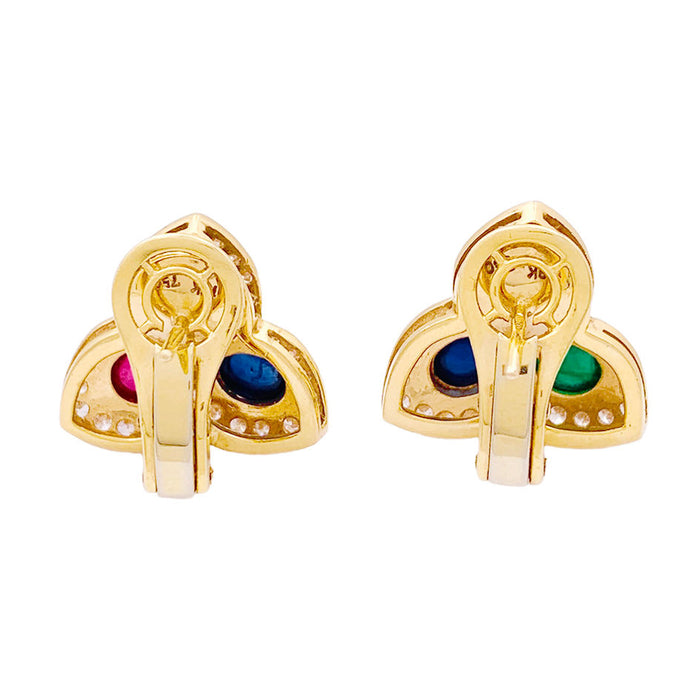 Pendientes “Tutti Frutti” en oro amarillo, diamantes, piedras de colores.