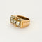 Bague 52 Bague Tank or jaune et gris et diamants 58 Facettes PER0048