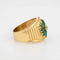Bague Emerald Diamond Cigar Ring Vintage 18k Yellow Gold Sz 9 Band Flower Jewelry 58 Facettes G13496