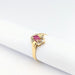 Bague 57.5 Marguerite en or jaune diamants et rubis 58 Facettes 31138