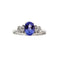 Bague 51 Bague en or blanc avec tanzanite et diamants 58 Facettes 38890