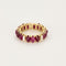 Bague 51.5 Alliance or jaune, cabochons de rubis et diamants 58 Facettes RNG3474